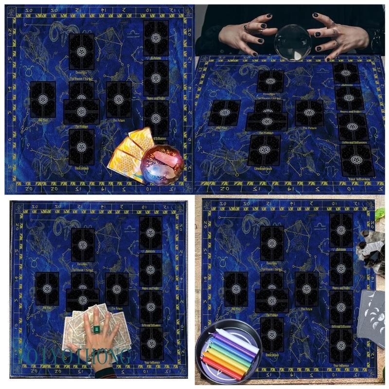 YOI Square Divinations Tapestry อ่านการ์ดโหราศาสตร์ผ้าปูโต๊ะไพ่ทาโรต์ผ้าปูโต๊ะตารางผ้า Witchcrafts อุปกรณ์