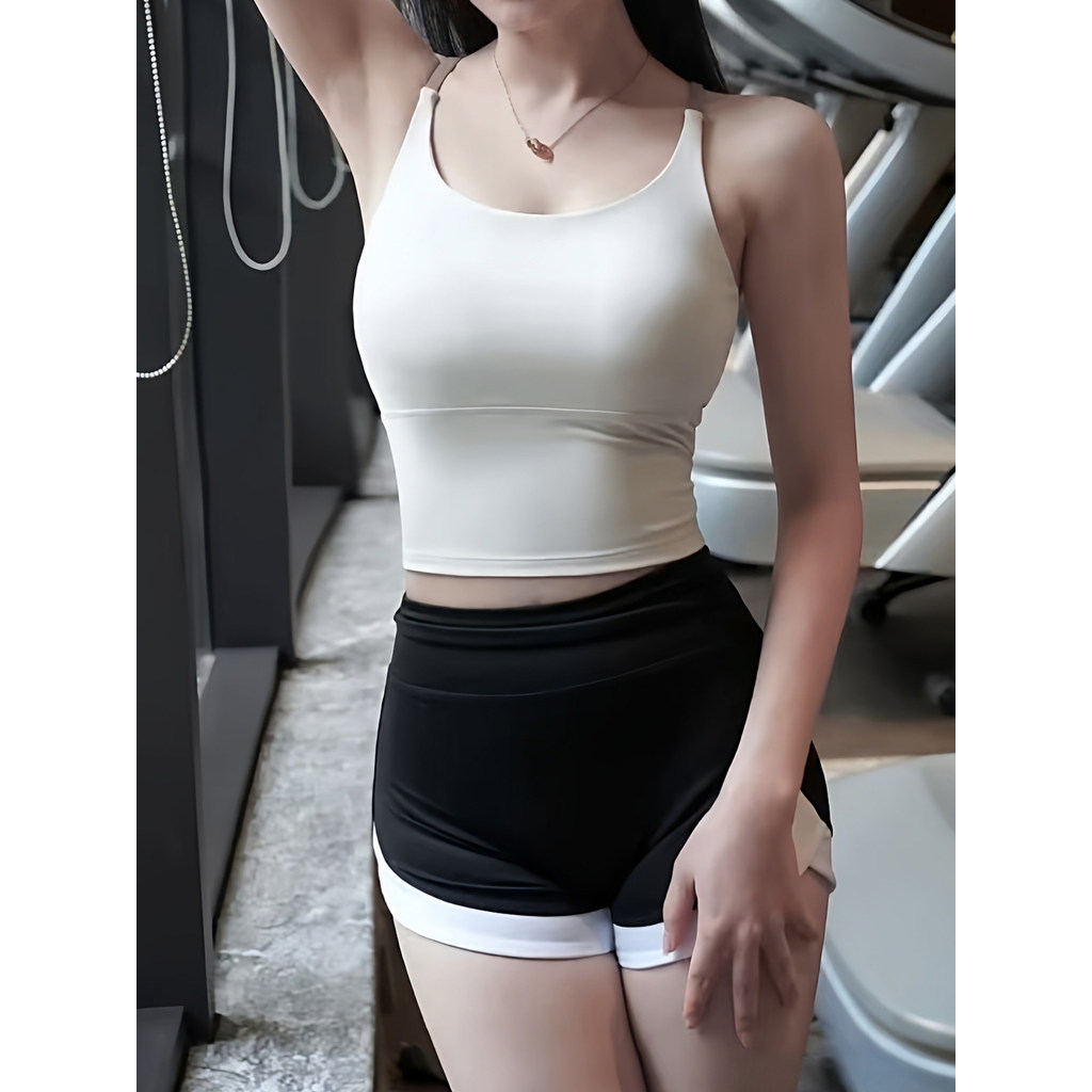 sport bar ผู้หญิง เสื้อใน โยคะชุดชั้นในออกกําลังกายด้านหลังที่สวยงามสวมใส่ด้านนอกกีฬาด้านบน