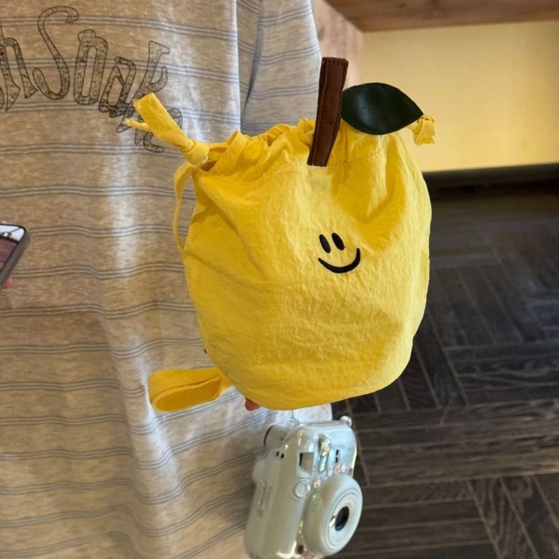 [LY] Sydney Yellow Drawstring Crossbody Bag Dopamine Lightweight Drawstring Small Bag