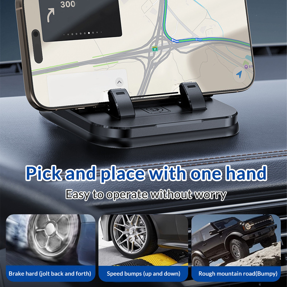 ที่วางมือถือในรถ 2in1 พับได้ หมุน 360° ฐานกันลื่น เจลยึดแน่น ไม่ต้องติดตั้ง ราคา ถูกที่สุด ดีลบีเคเค แกลเลอรีภาพที่ 6