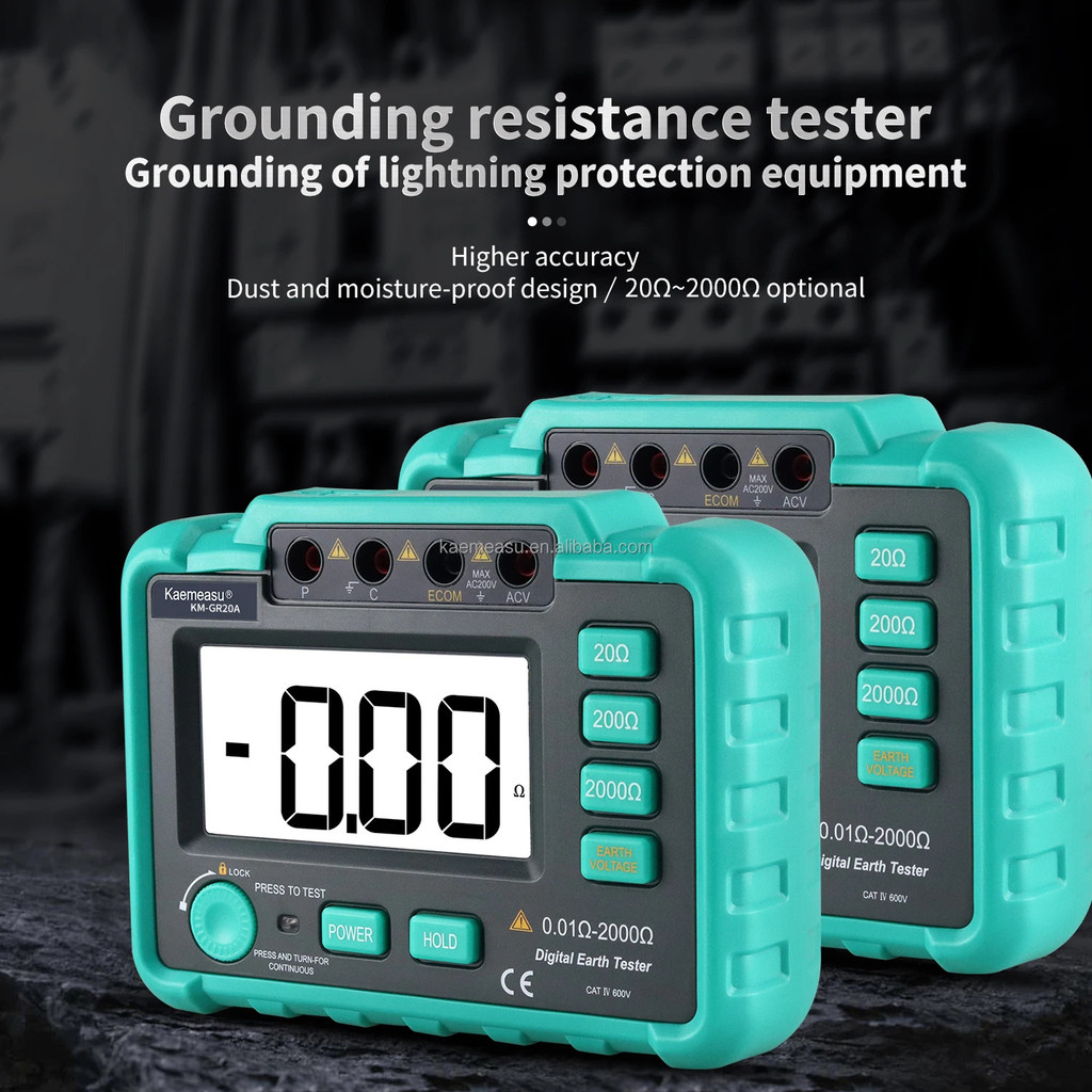 GR20A AC 200V Grounding Resistance Tester Megohmmeter วัดวงจรความต้านทานเครื่องทดสอบ Earth Resistanc