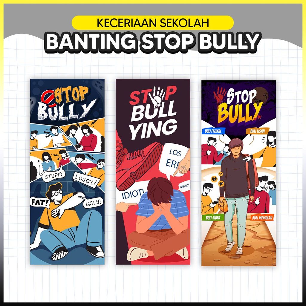 BULLY STOP Slash - Anti-School BULLY / Anti-School BULLY Kempen / School Wall Corridor ตกแต่ง