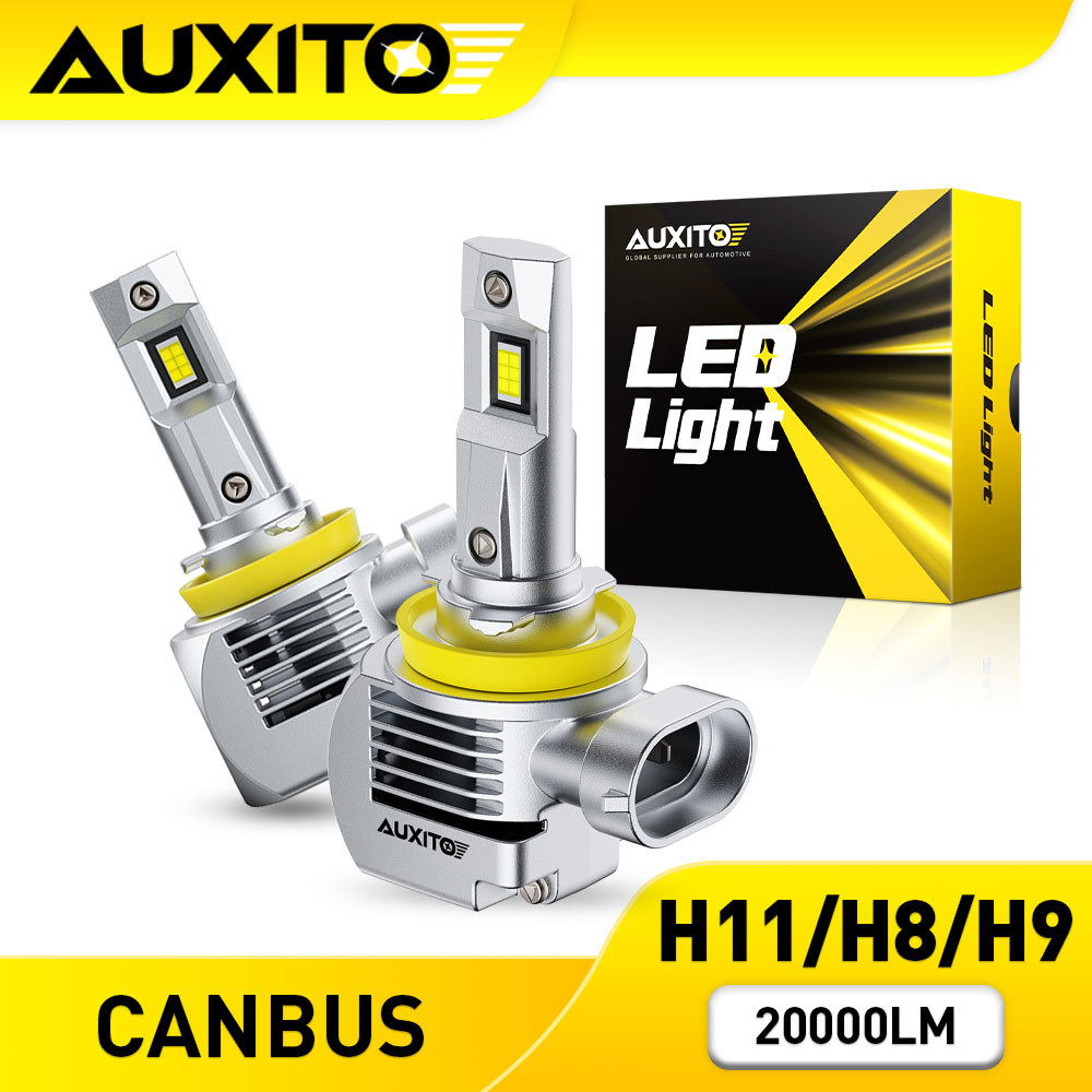 AUXITO 2PC ไฟหน้า Q16 LED 100W 20000LM H11 H8 H9 6000K สีขาว Canbus