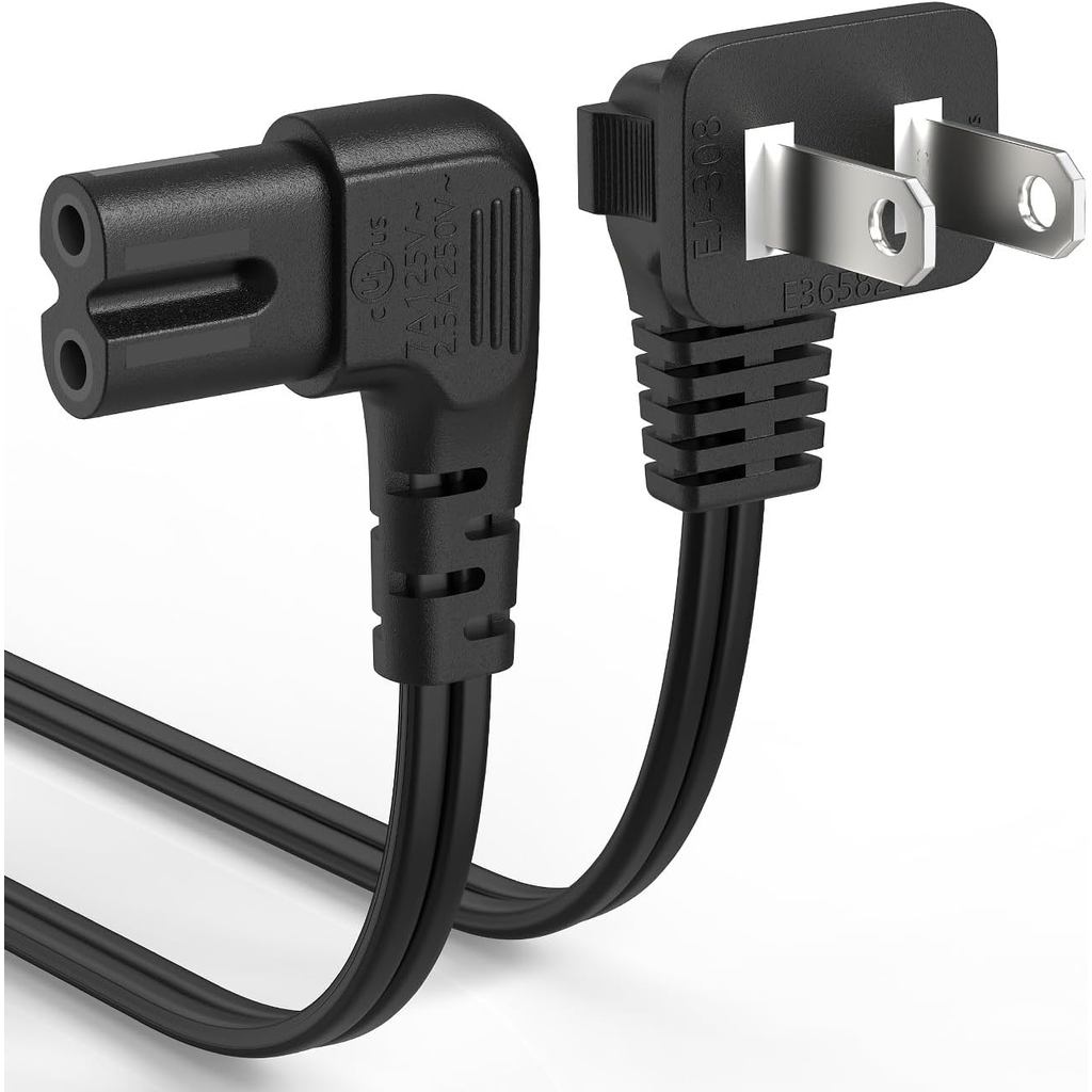 สายไฟทีวี 12Ft สําหรับ Samsung LG Sony Insignia TCL Roku Sharp Toshiba 2 Prong 7A 125V สายไฟ Ac (IEC