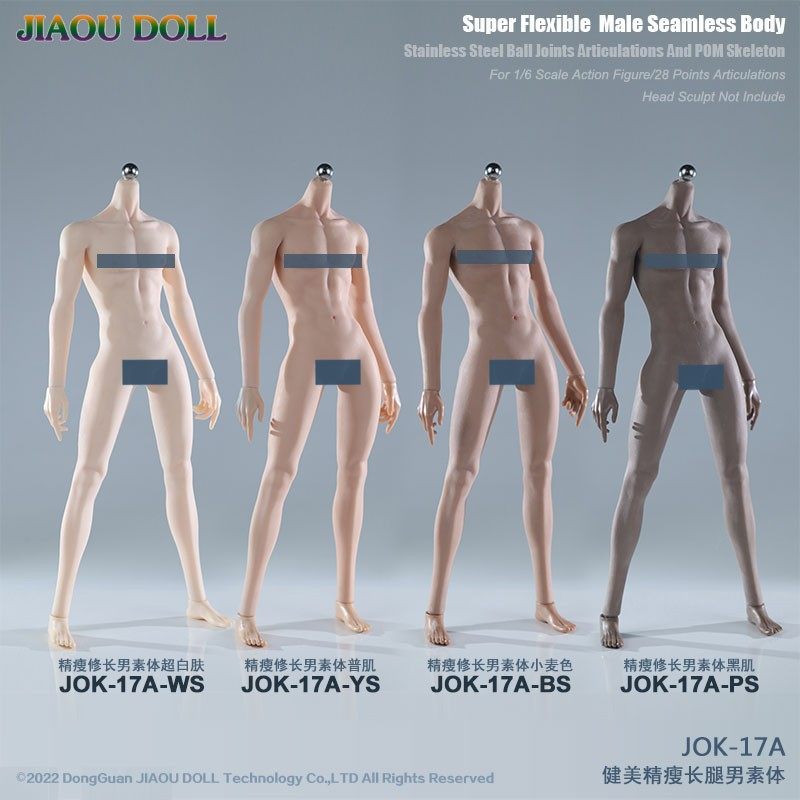 JIAOU DOLL 1/6 เท้าที่ถอดออกได้ Body-building ขายาวผู้ชาย JOK-17A ภาพวาดกาว