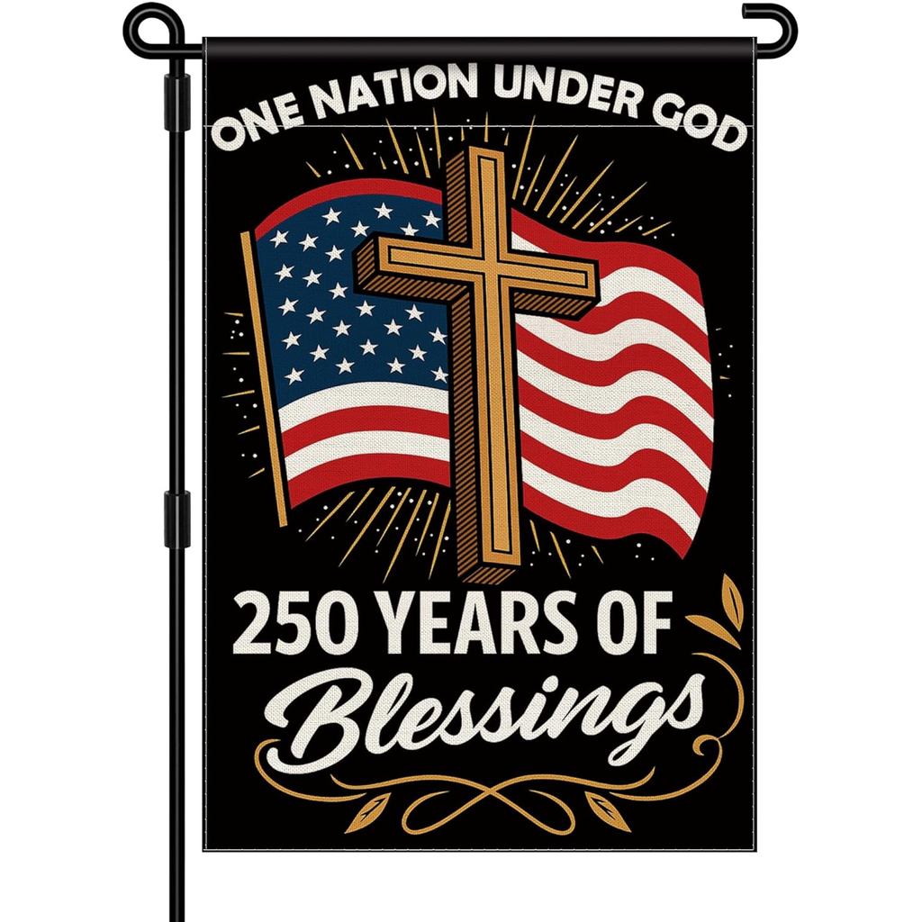 พร 250 ปี America Garden Flag, 250 Anniversary USA Flag America Patriotic Banner 250 Year One Nation