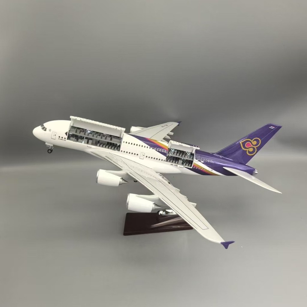 47 ซม.เครื่องบินรุ่น A380 เครื่องบินโดยสารเครื่องบินจําลอง Static พร้อม Landing Stand