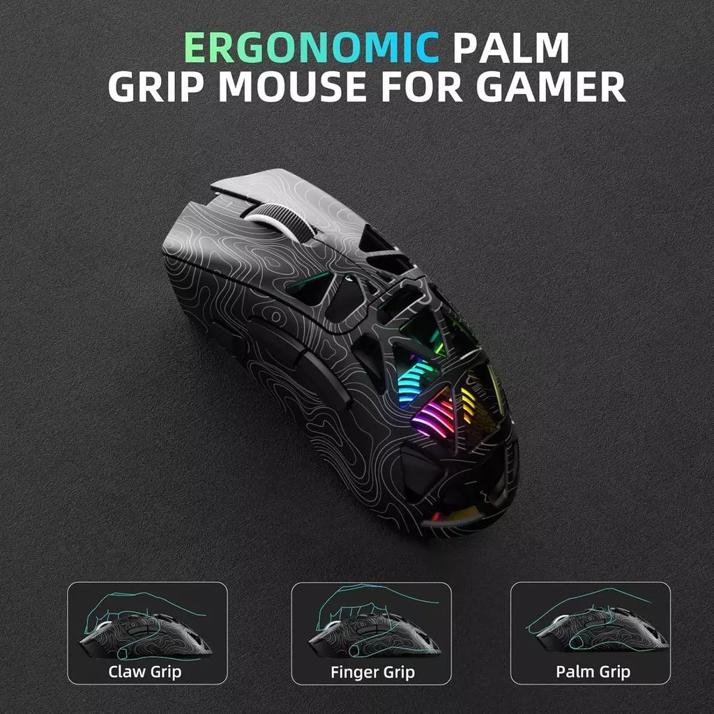 Aula SC620 เมาส์เกมมิ่งไร้สาย Tri-Mode 12000 DPI RGB thumbnail 10