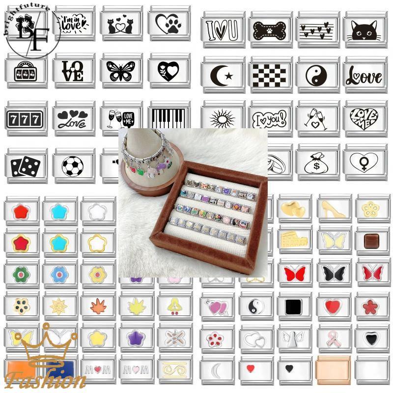 แม่ดอกไม้อิตาเลี่ยนสร้อยข้อมือ Charm Fit 9 มม.สร้อยข้อมือสแตนเลส DIY เครื่องประดับทําอุปกรณ์เสริม Retro บุคลิกภาพโมดูลสร้อยข้อมืออุปกรณ์เสริม – โปรปัง