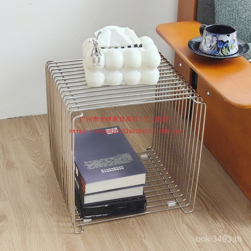 เราเราเราทํามุมยุคกลาง wirecheadiypanton Stainless Simple Combination Side Table Steel Wire Table Mo