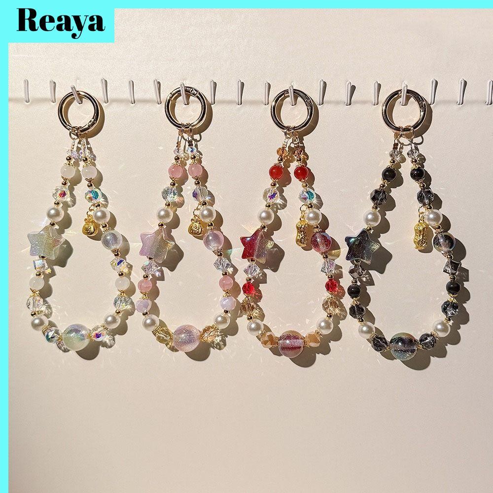 Reaya สายคล้องเชือกคล้องโทรศัพท์มือถือ, เชือกมือโทรศัพท์รูปดาวติดมือ, งานฝีมือศิลปะสร้างสรรค์ป้องกันการสูญหายกระเป๋าจี้เครื่องประดับ