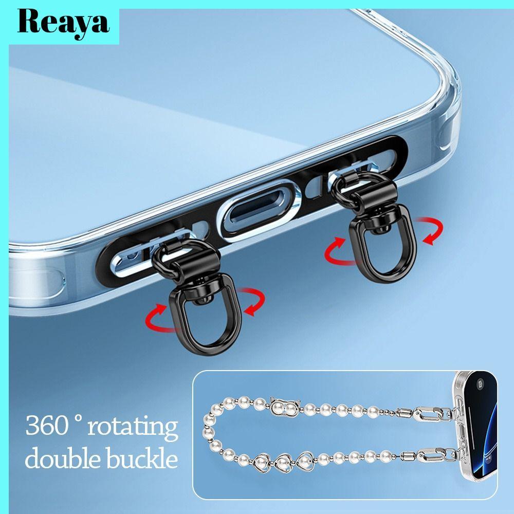 แท็บเชือกคล้องโทรศัพท์ REAYA หมุนได้ 360 ° หัวเข็มขัดคู่ปะเก็นโทรศัพท์เชือกเส้นเล็กคลิปแพทช์,สายรัดสแน็ปที่ทนทานสแตนเลสป้องกันการตกโทรศัพท์มือถือเชือกเส้นเล็กแพทช์สําหรับโทรศัพท์มื
