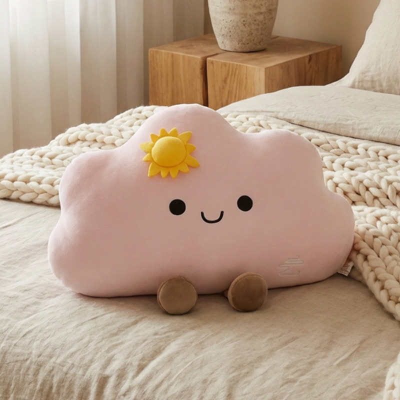 Funtoys Soft Cute Cloud Plush Doll Cute Smiley Cloud Pillow Girl Sleeping Hug Soothing Doll