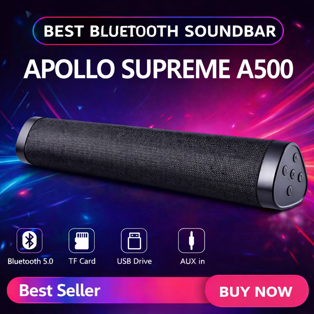 A500ลำโพงบลูทูธไร้สาย5.0 SoundBar 3D Surround ลำโพงพกพา Bluetooth Soundbar ลำโพง A500 Bass Evpad