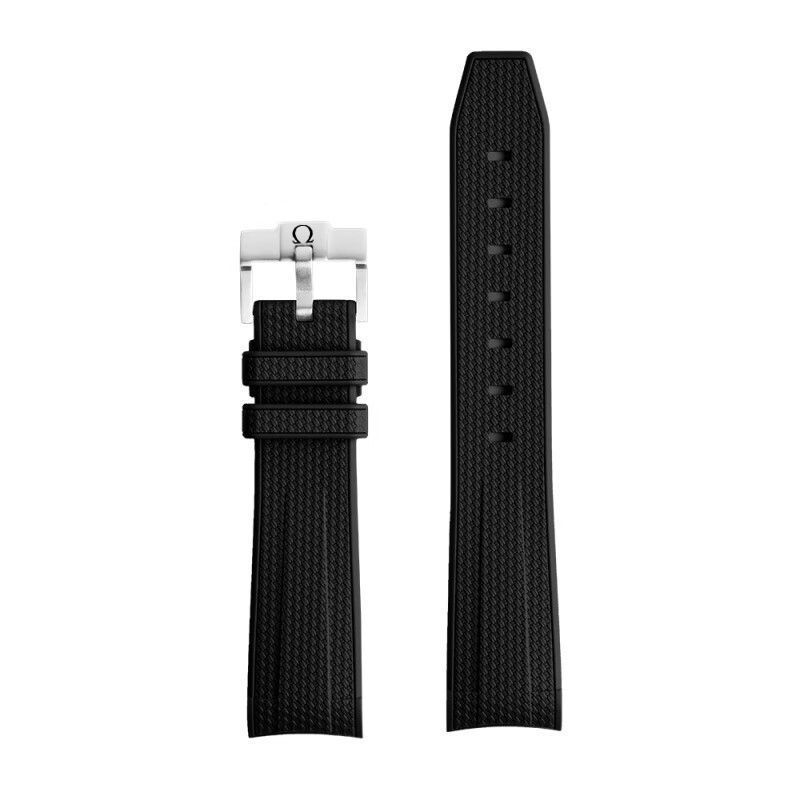 สายนาฬิกาซิลิโคนสําหรับ Swatch Omega Style, สายเปลี่ยนปลายโค้งกันน้ําแบบนุ่ม, 20mm