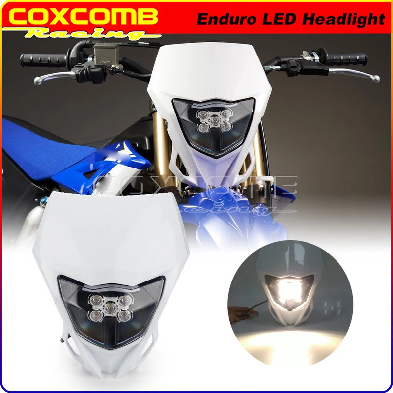 CO Supermoto Motocross Enduro LED Headlight Front Head Lamp for Yamaha YZ125 YZ250 YZ450 YZ450F WR25