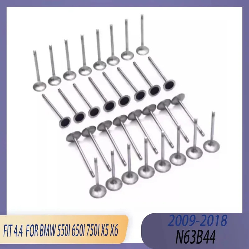 N63 เครื่องยนต์ 16x Intake & 16x วาล์วไอเสียชุด Fit 4.4 L N63B44 N63B44A N63B44B N63B44C GAS 09-18 ส