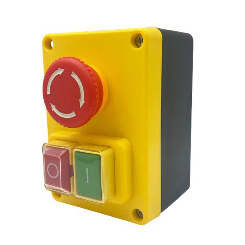 KJD17D NVR สวิตช์ปุ่มกดแม่เหล็กไฟฟ้า 250V 16A พร้อมสวิตช์หยุดเพียงพอ