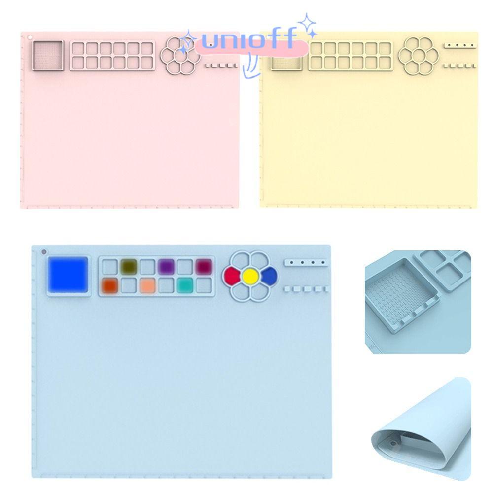 UNIOFF Art Crafts Pads, สี Handmade ซิลิโคนภาพวาด Mat,กันน้ําสีผู้ถือแปรง Art ภาพวาด DIY Graffiti Ar