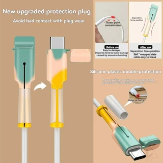 ปลอกหุ้มสายชาร์จและสายดาต้าซิลิโคน (Type-C / USB) พร้อมตัวป้องกันหัวชาร์จ สำหรับ iPhone 20W / 18W