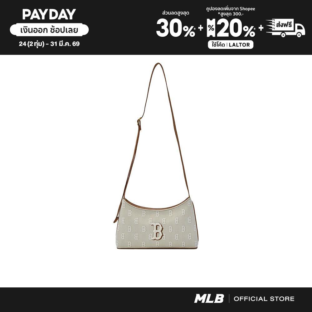 MLB กระเป๋าสะพายข้าง ยูนิเซ็กส์ Classic Jacquard Monogram Crossbody Bag รุ่น 3ACRM015N 43BGL สีเบจ