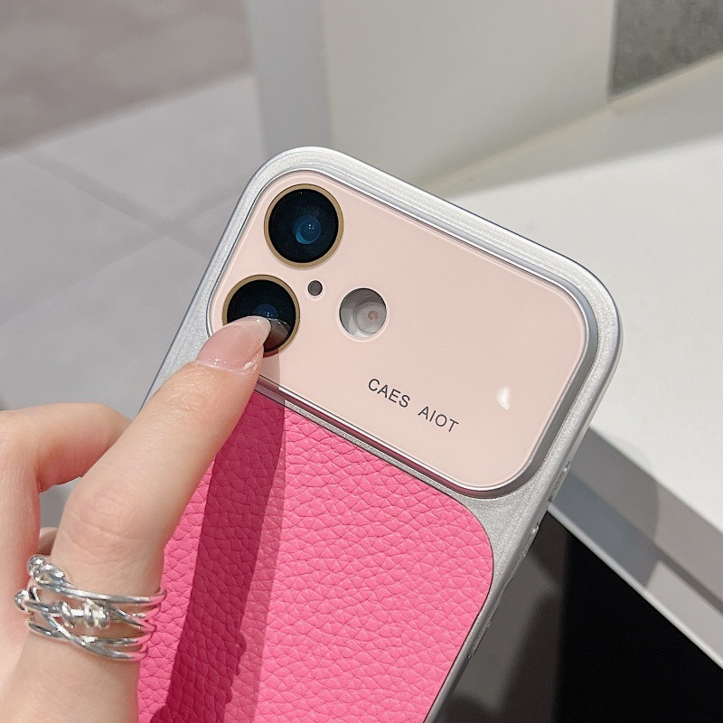 เปลือก บางเฉียบสีคู่หน้าต่างขนาดใหญ่หนังลิ้นจี่ลายสีชมพูเคสโทรศัพท์เหมาะสําหรับ ไอโฟน 11 12 13 14 15 16 17 มือโปร สูงสุด รวมทุกอย่างพร้อมฟิล์มเลนส์ฝาครอบป้ ราคา ถูกที่สุด ดีลบีเคเค แกลเลอรีภาพที่ 7