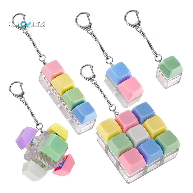 GzhxdiiziAnxiety Relief Keychain-Keyboard Fidget Toy-Silent Clicking Stress Relief Toy สําหรับผู้ใหญ