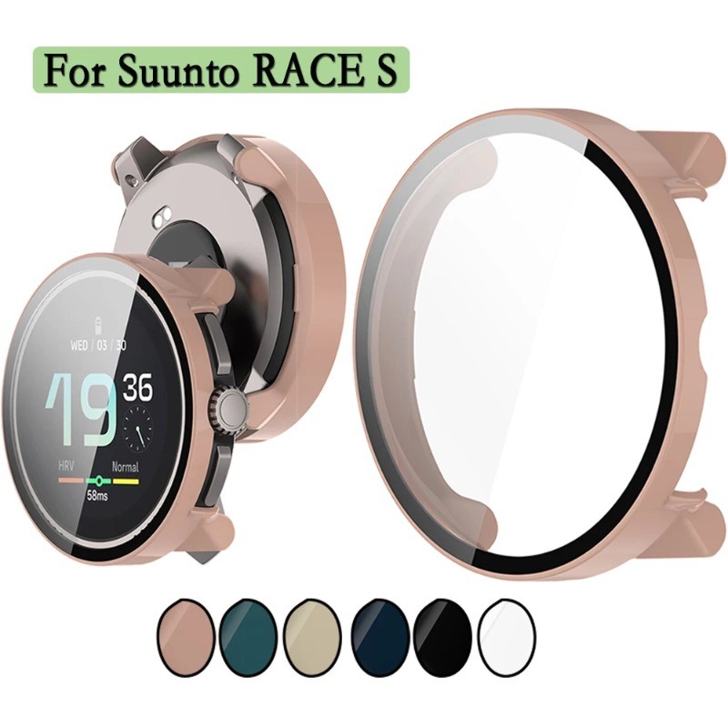 เคสป้องกันพร้อมหน้าจอกระจกนิรภัย 2-in-1 สําหรับ Suunto Race2 กันชนสําหรับ Suunto Race 2 นาฬิกาอุปกรณ