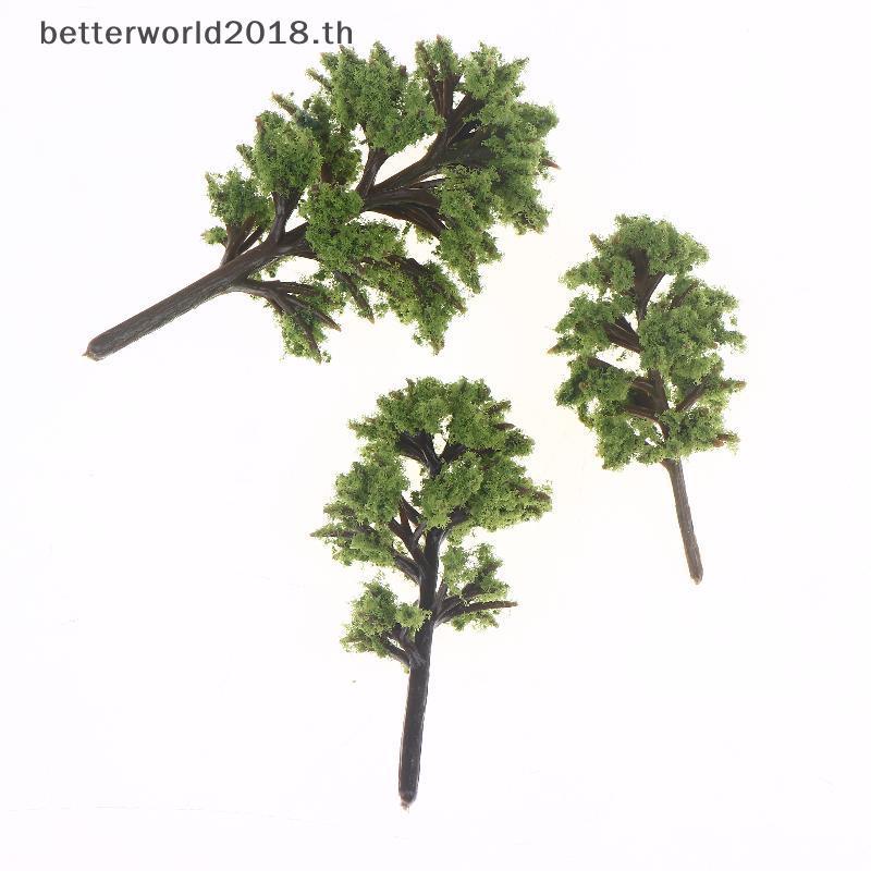 [bet] 10pcs ต้นไม้รุ่นเครื่องประดับตกแต่ง Railroad Diorama ทิวทัศน์พลาสติก Scale ฉากสําหรับห้องนั่งเ