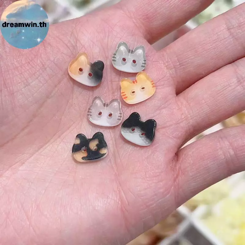 Dreamwin น่ารักที่มีสีสันเรซิ่น Cat ปุ่ม 20PCS สองตาสําหรับเย็บ Handmade เสื้อผ้าเด็กและ Art โครงการ th