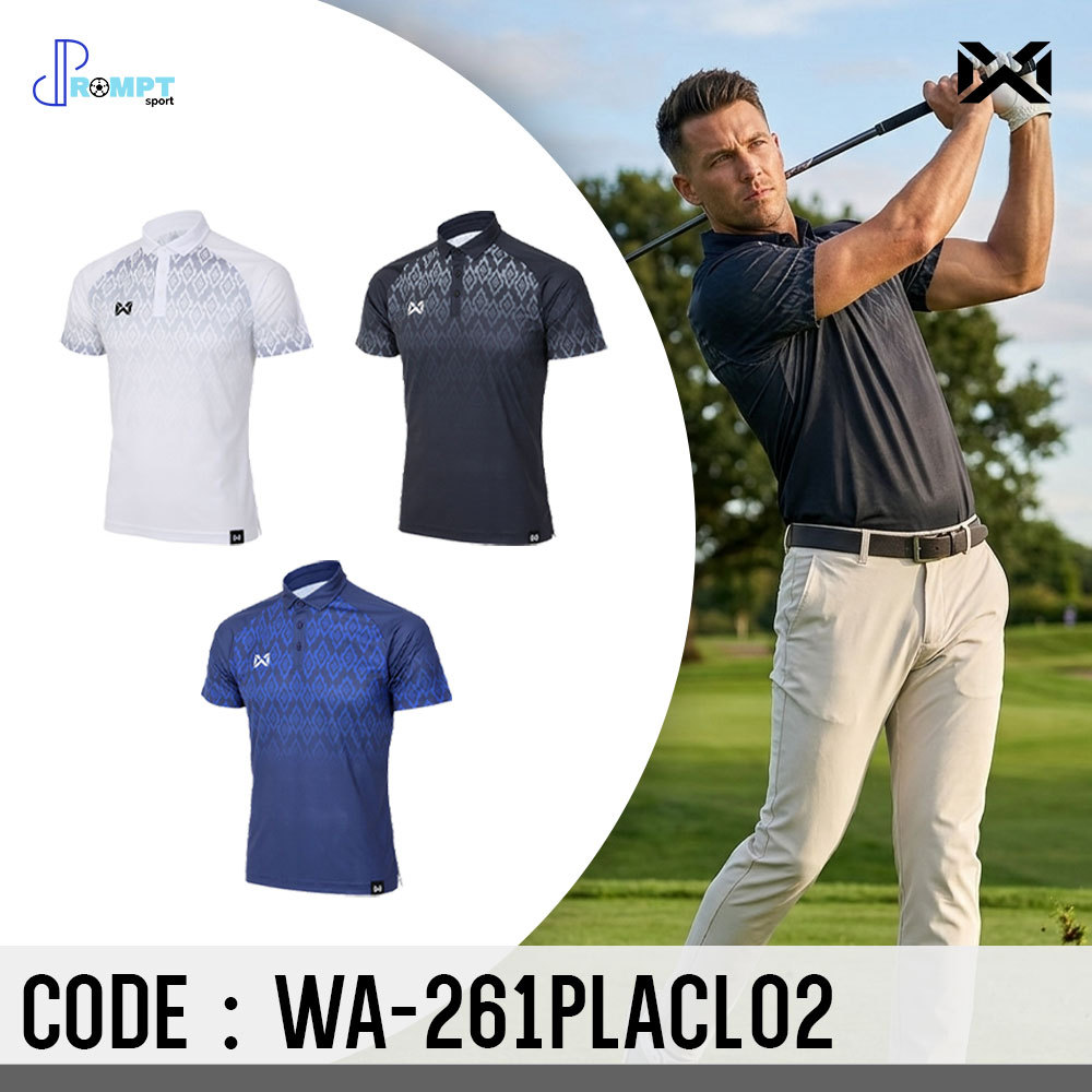 ถูกแทบทุน เสื้อโปโล WARRIX วอริกซ์ เสื้อ WARRIX LAI THAI WA-261PLACL02 ผ้า POLYESTER เซต2 แท้100%