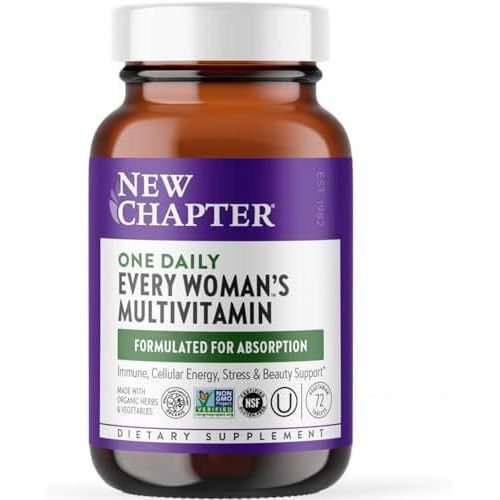 New Chapter Womens Multivitamin, Iron, B6, B12, Biotin for Hair Growth, D3, Vit C, Zinc for Immune &