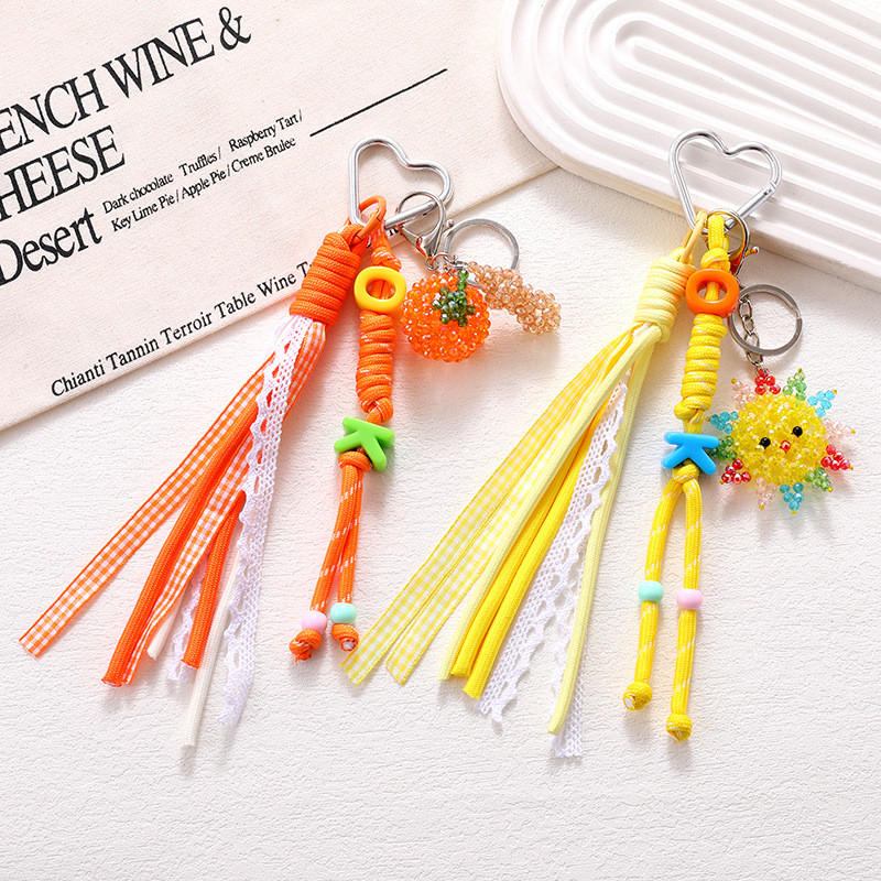 【Ready Stock】 Fashionable High-Grade Handmade Woven Crystal Radish Mobile Phone Pendant Colorful Let