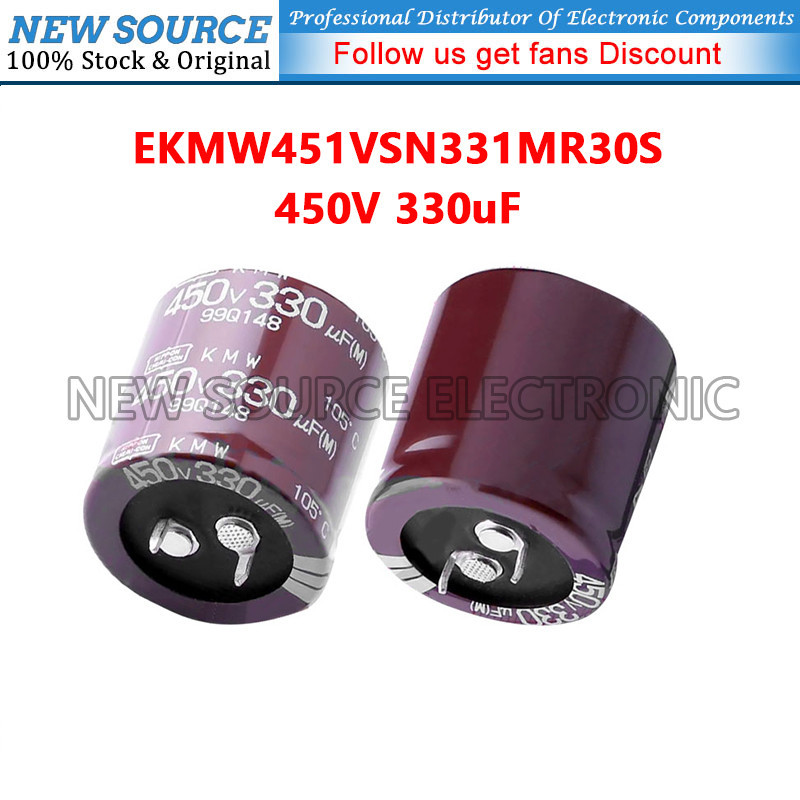 [1 ชิ้น] 450V 330uF D30xL30mm 1.18x1.18in EKMW451VSN331MR30S CC Snap-In Aluminium Electrolytic Capac