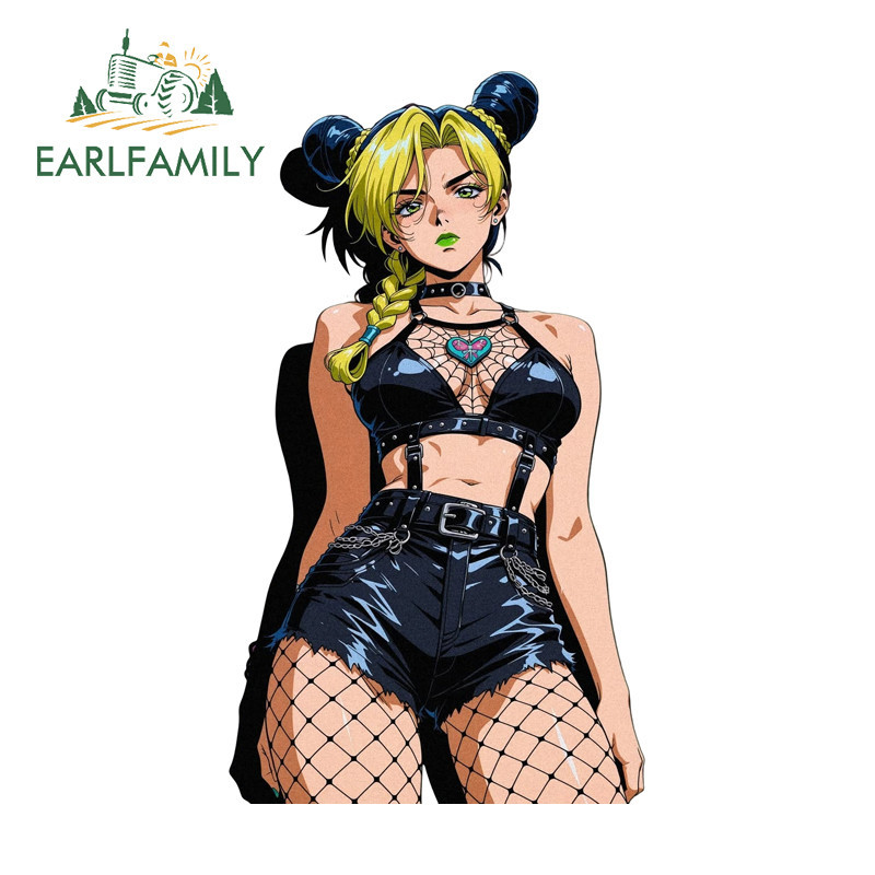 EARLFAMILY JOJO Kujo Jolyne อะนิเมะสติกเกอร์รถบรรทุกรถจักรยานยนต์สเก็ตบอร์ดไวนิล Decal รถอุปกรณ์เสริ