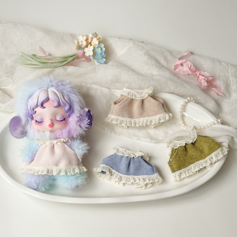 原创潮玩SP娃衣裙子 10厘米娃衣玩偶公仔针织裙kitty娃衣着替3-26Original Trendy SP Doll Dress 10cm Doll Cloth Knitted Dress Kit