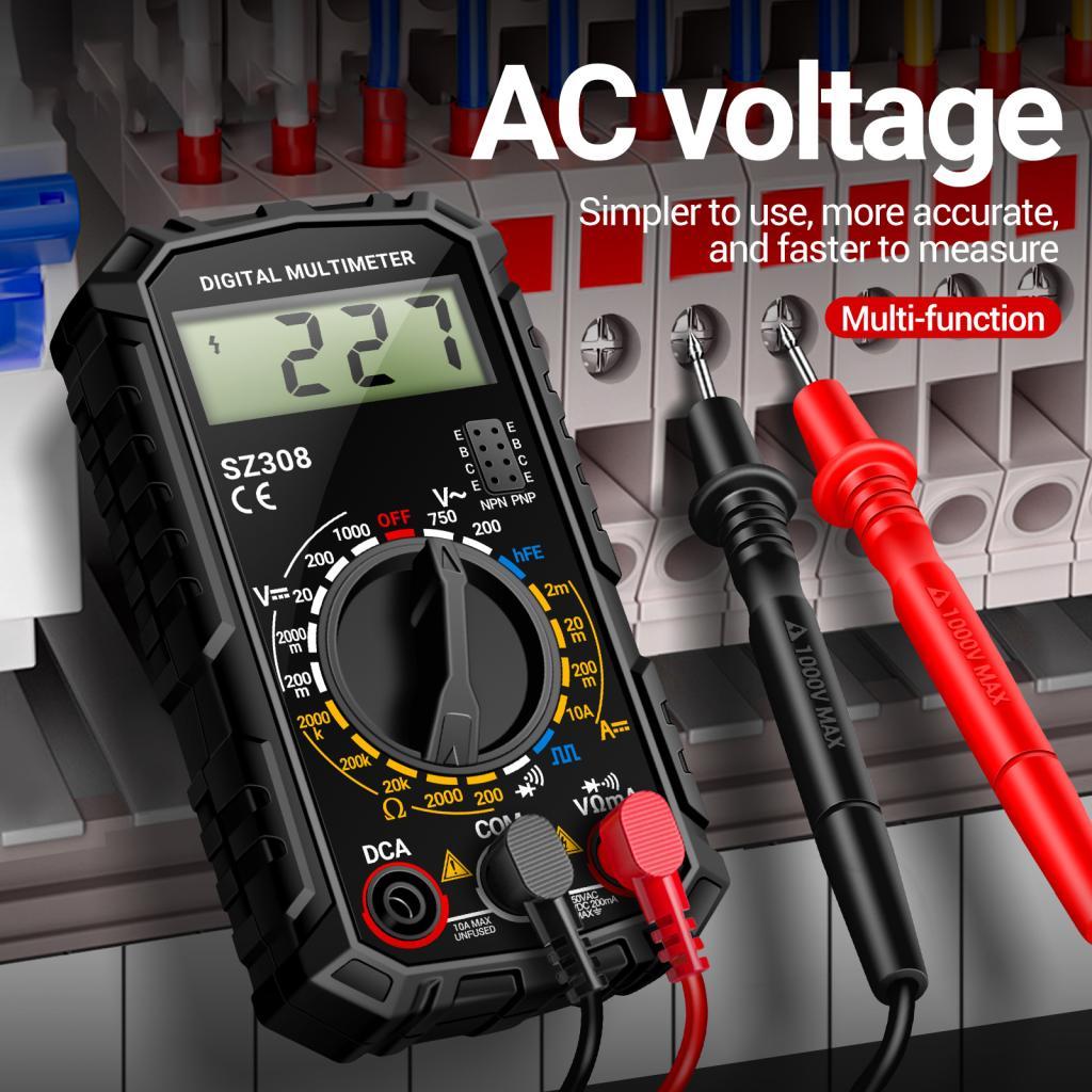 Vivivins ANENG SZ308 มัลติมิเตอร์แบบดิจิตอล Square Wave Tester 1999 นับ HFE Triode Buzzer AC/DC แรงด