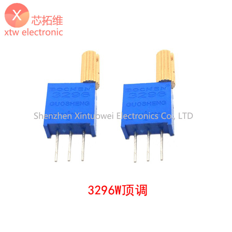 (5-10 ชิ้น) 3296W Potentiometer ยาว Precision ปรับความต้านทาน Multi-turn Trimming 1K 2K 5K 10K 100K 