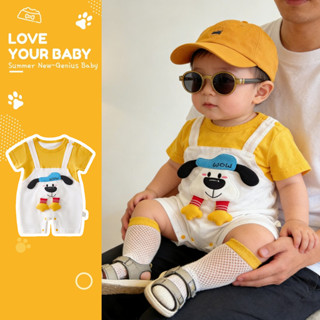 ชุดรอมเปอร์แขนสั้นสำหรับเด็กหญิง อายุ 0–28 เดือน ทำจากผ้าฝ้า…