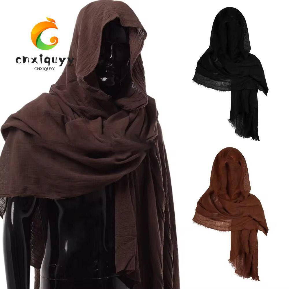 เสื้อคลุมห่อ OUTMECI, Unisex น้ําหนักเบา Mens Medieval Pirate Retro Hood, คุณภาพสูงสีดํา/สีน้ําตาล V