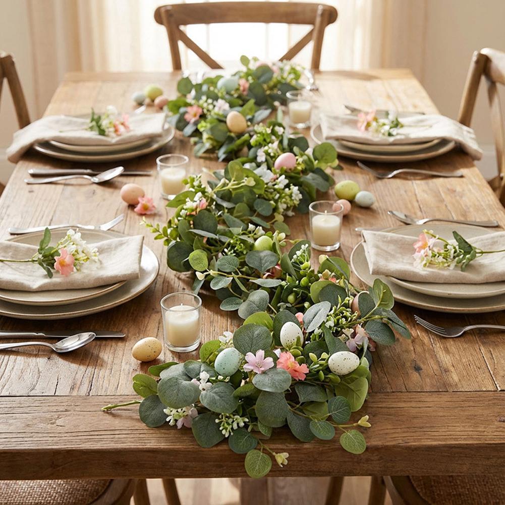 จําลองไข่อีสเตอร์ Vine Garland Soft ประดิษฐ์ Eucalyptus Vine สําหรับแขวนในร่มตกแต่ง F5h0