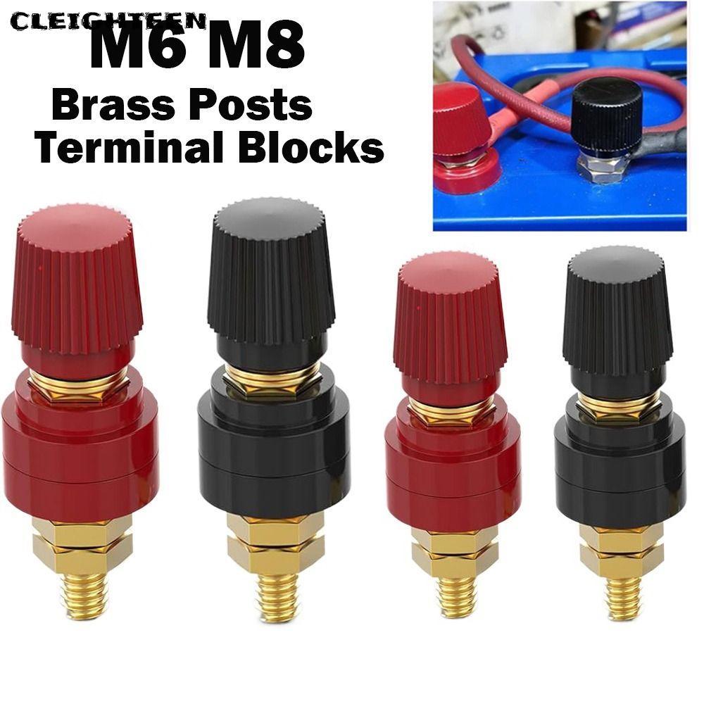 CLEIGHTEEN Binding Post Terminal, ทองเหลืองสีแดงสีดําโพสต์ Terminal Blocks, Terminals M6 M8 Binding 