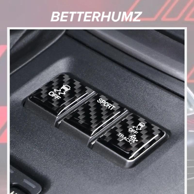 คาร์บอนไฟเบอร์สําหรับ Subaru BRZ/Toyota GR86 2021- คอนโซลกลางเกียร์ ESP ปุ่มสติกเกอร์ตกแต่งภายในรถยน