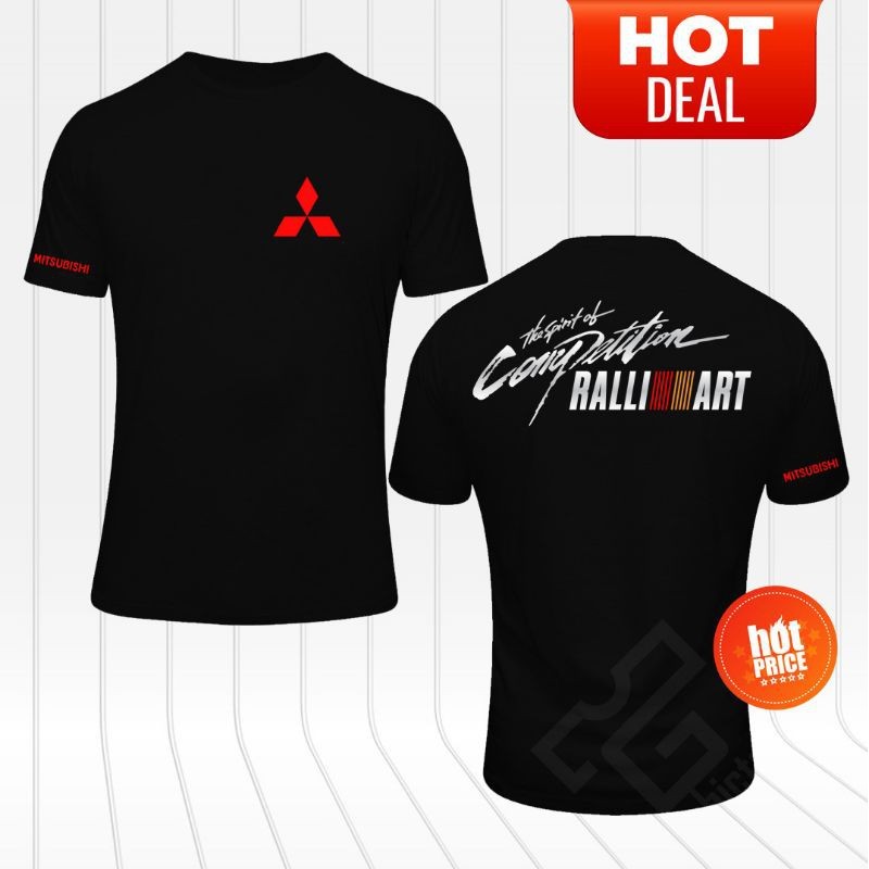 เสื้อยืดผ้าฝ้ายโลโก้ Ralliart ใหม่ Mitsubishi Evolution Evo X 10 Lancer