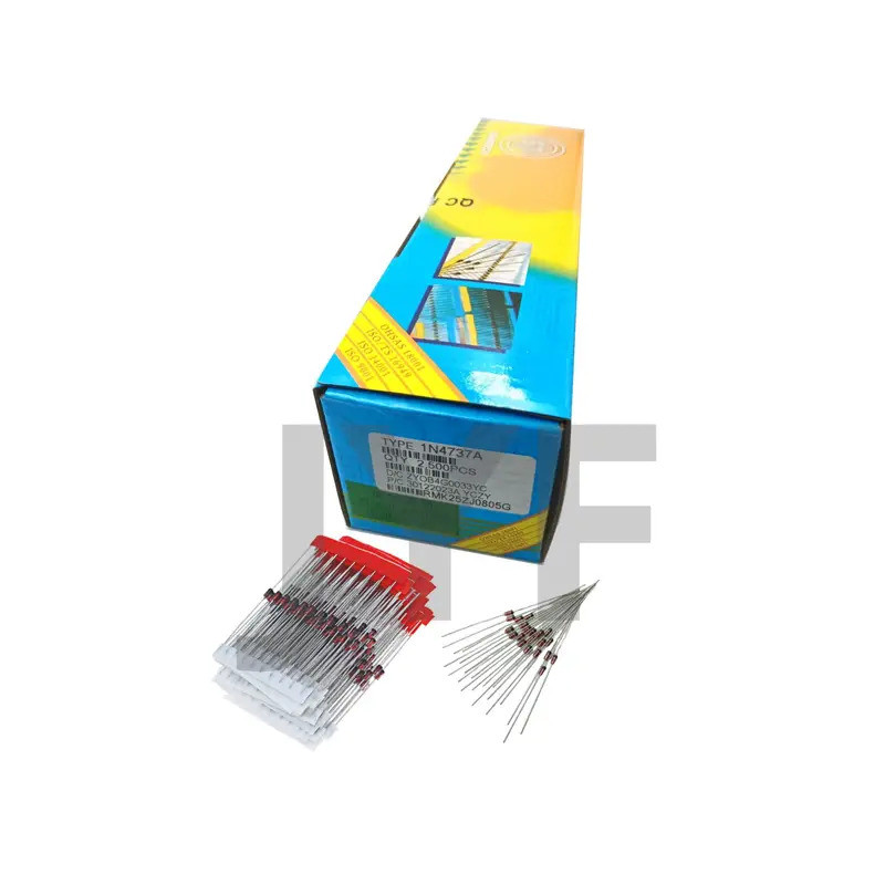Zener ไดโอด 1W แก้วแรงดันไฟฟ้าไดโอด DO-41 3V3 4V7 5V1 6V8 9V1 13V 15V 27V 1N4741A 1N4750A 1N4744A 1N