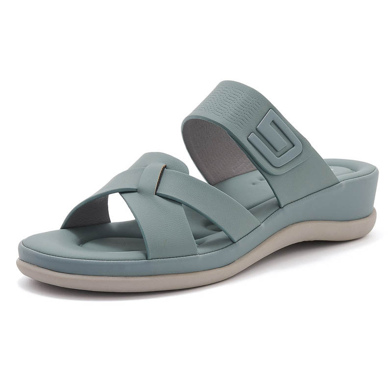 SIKETU Brand Casual Summer Open Toe Wedge Slides Women ed Straps Slip on Shoes Platform Solid Color 