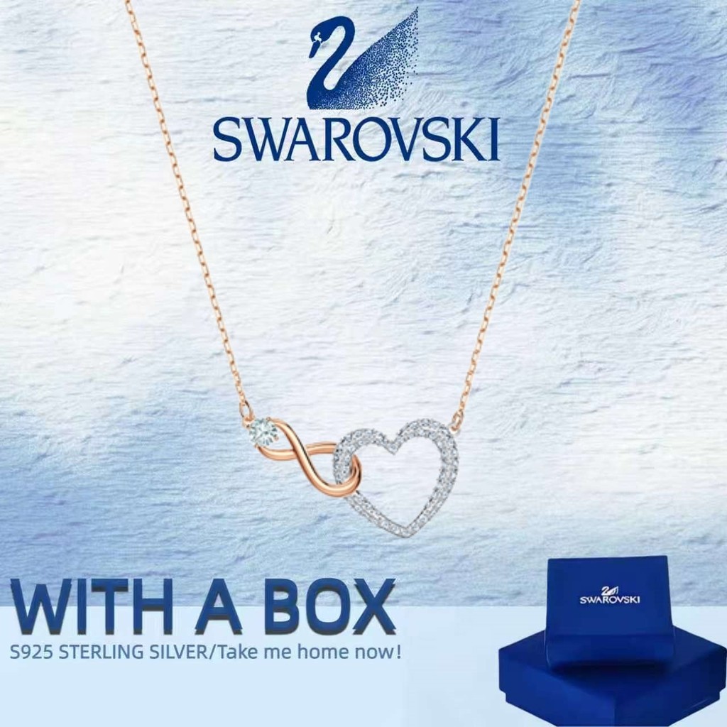 Swarovski Swan Jewelry INFINITY Swan Jewelry Colorfast Necklace Sterling Silver Necklace Swan Jewelr