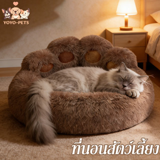 ที่นอนสัตว์เลี้ยง เตียงแมว เตียงสุนัข ดีไซน์อุ้งเท้าหมี ก้นก…