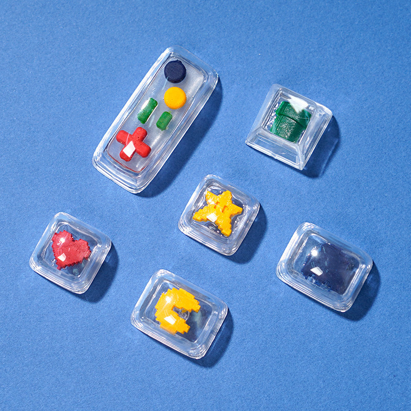 Pixel Keycaps ส่วนบุคคล Cool Gaming Mechanical 3D Keycaps ESC ใส่ DIY Creative เกมคอนโทรลเลอร์ Mario Keycaps