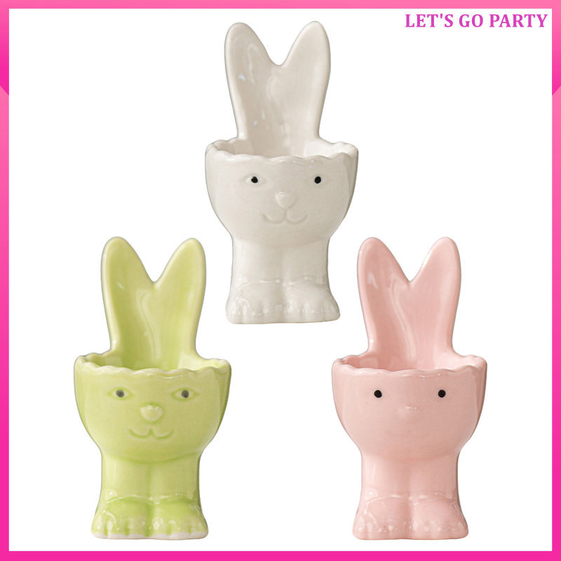 Easter Cup Eggs Bunny Ear Style Shaped Holder 3 ชิ้น uiran